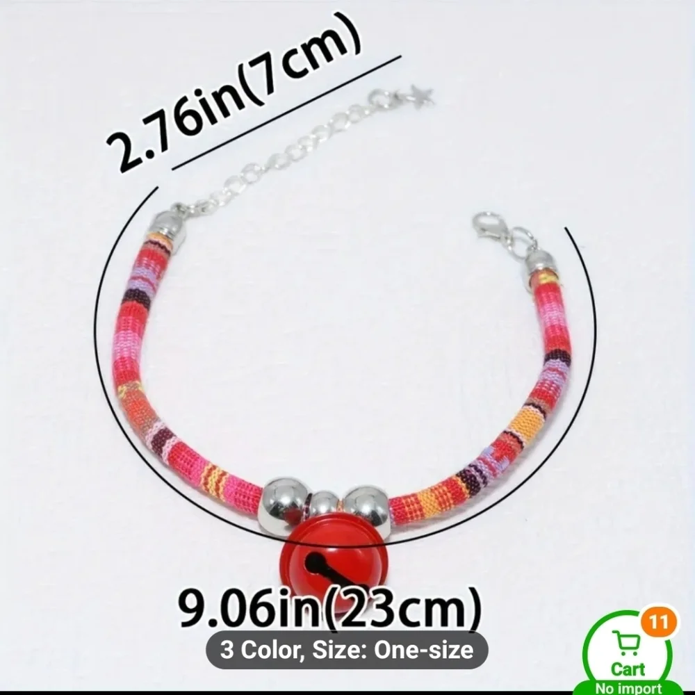 2 Collar SET Black Jingle Bell & Red Jingle bell Cat Collar SET NEW